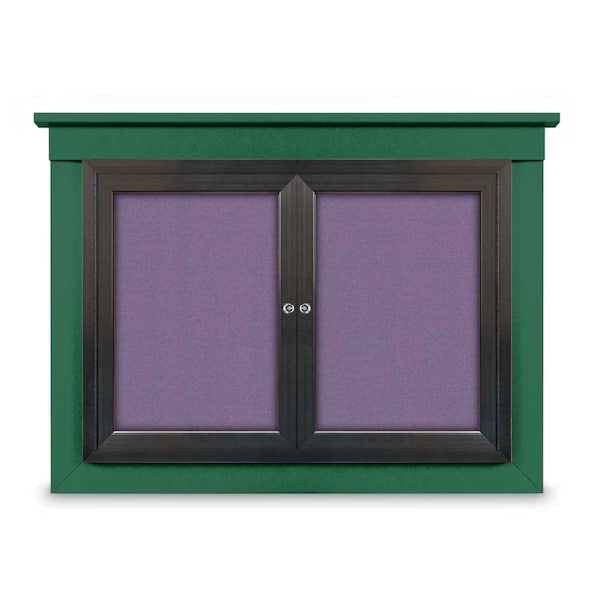 24"x36" 1-Door Enclosed Outdoor Letterboard, Hdr, Blue Felt/Black